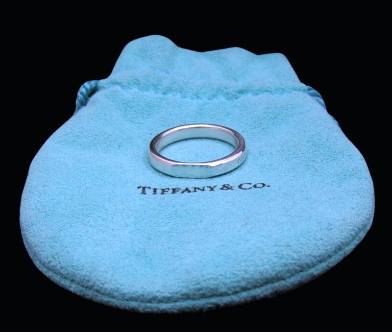 Tiffany & Co. Sterling Silver  1837 Makers Narrow Slice Band Ring