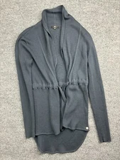 EMU Australia Merino Wool Cardigan Women's Small Blue Tie Front Sweater