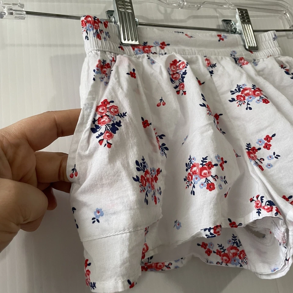 Janie Jack Baby Girls Summer White Floral Shorts Pockets Sz 12-18Months - Image 3 of 4