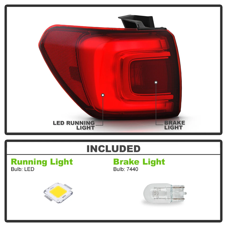 Para GMC Acadia 2017 2018 2019 sin terreno exterior LED luz trasera lámpara lado del conductor Foto 4 de 4