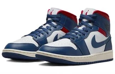Nike Air Jordan 1 Mid USA Red White Blue Sneakers Retro Women's BQ6472-146