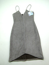 Misguided Minidress Womens 4 Grey Soft Velour City Girl Cottagecore Chic NWT