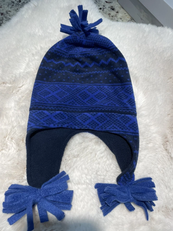 NUEVO CON ETIQUETAS Bebé GAP Polar Sombrero y Mitones Azul Marino Diseño Azteca NUEVO 0-6 meses Foto 3 de 4