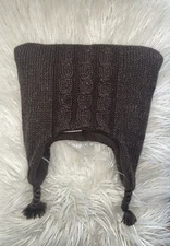 NWT BABY GAP GIRLS 4-5 YEARS BROWN SPARKLE WINTER HAT SWEATER KNIT FLEECE LINED