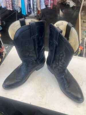 Men's Durango DB910 Black Leather Classic Western Cowboy Boots Sz