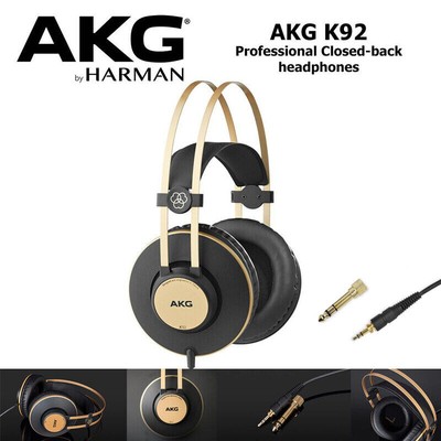 AKG K92 Closed-back Studio Production Podcast Monitor Headphones - Gold