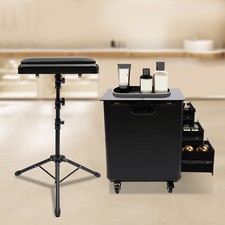 3 In 1 Tattoo Travel Cases With Tattoo Armrest Stand Rolling Makeup Train Case