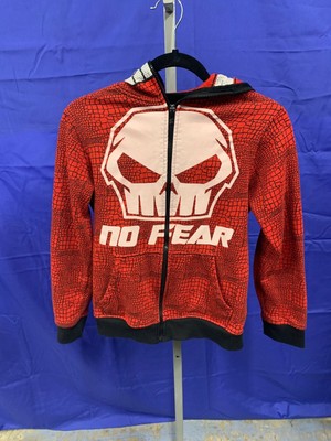 red faced sweatshirt