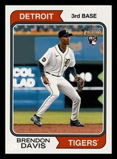 Brendon Davis RC 2023 Topps Heritage #67 Rookie Detroit Tigers Centered Mint