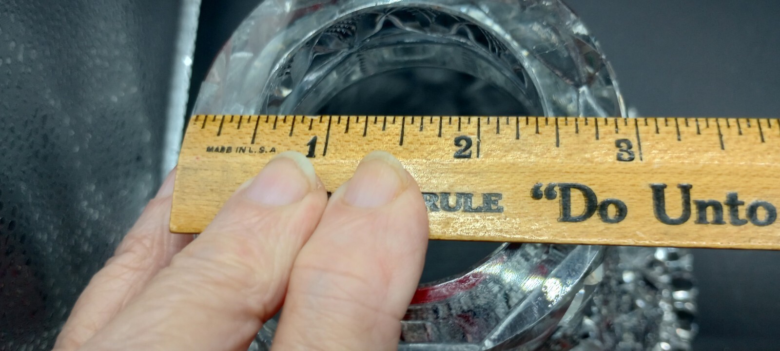 Antique American Brilliant Period Cut Glass Punch Bowl**BASE ONLY** 4-7/8" hi.  