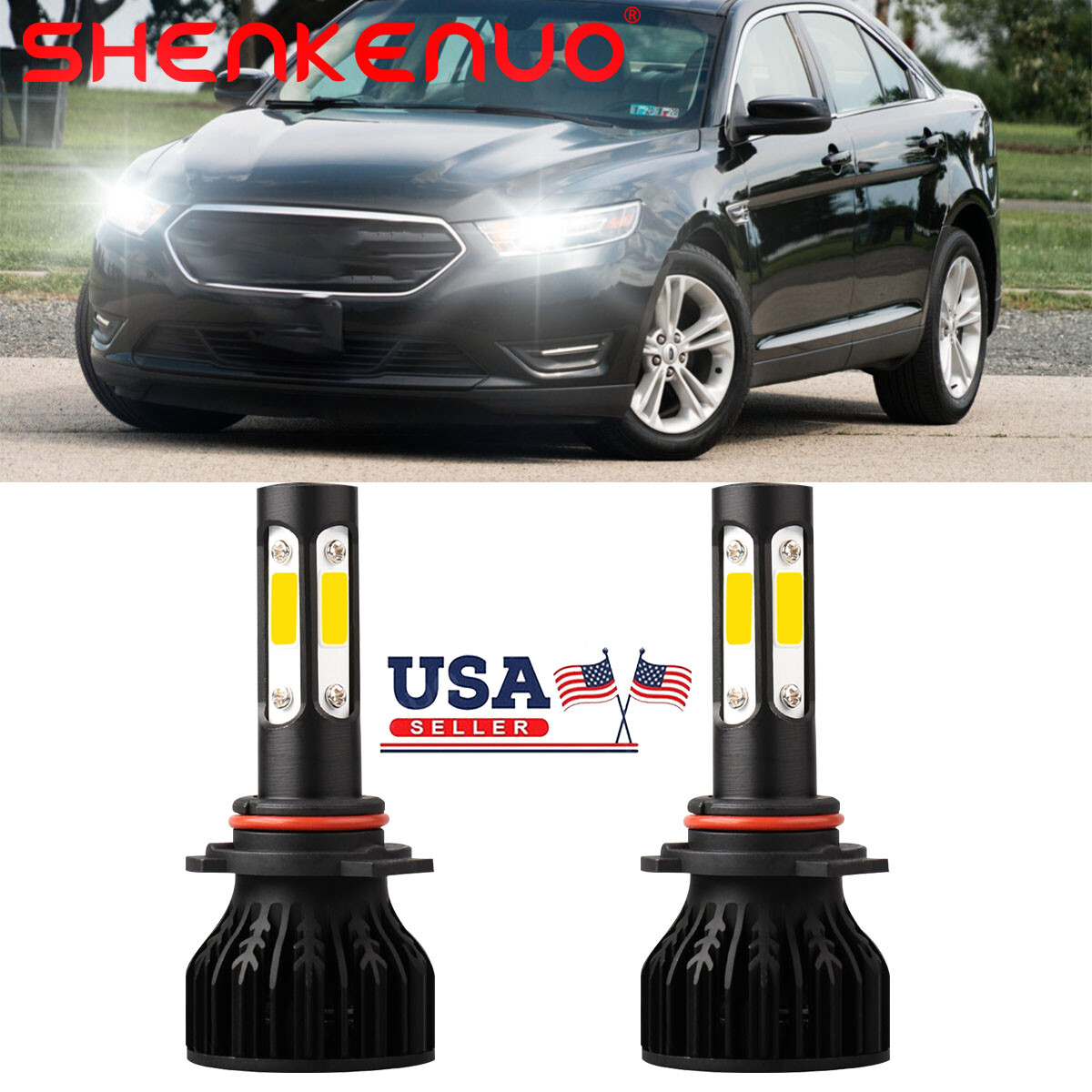 For Ford Taurus 2013-2018 9012 6000K LED Headlight Bulbs Hi/Lo