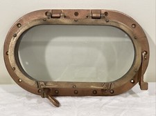 Vintage Chris Craft Brass Porthole 1954 Large 17.5” Oval Helmsman?? Hallmarks