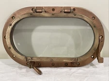 Vintage Chris Craft Brass Porthole 1954 Large 17.5” Oval Helmsman?? Hallmarks