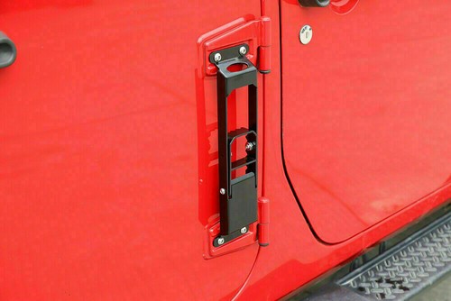 Bisagra de puerta 4 piezas pie escalón pedal escalón negro para Jeep Wrangler JK JL JT 07+ - Imagen 8 de 9