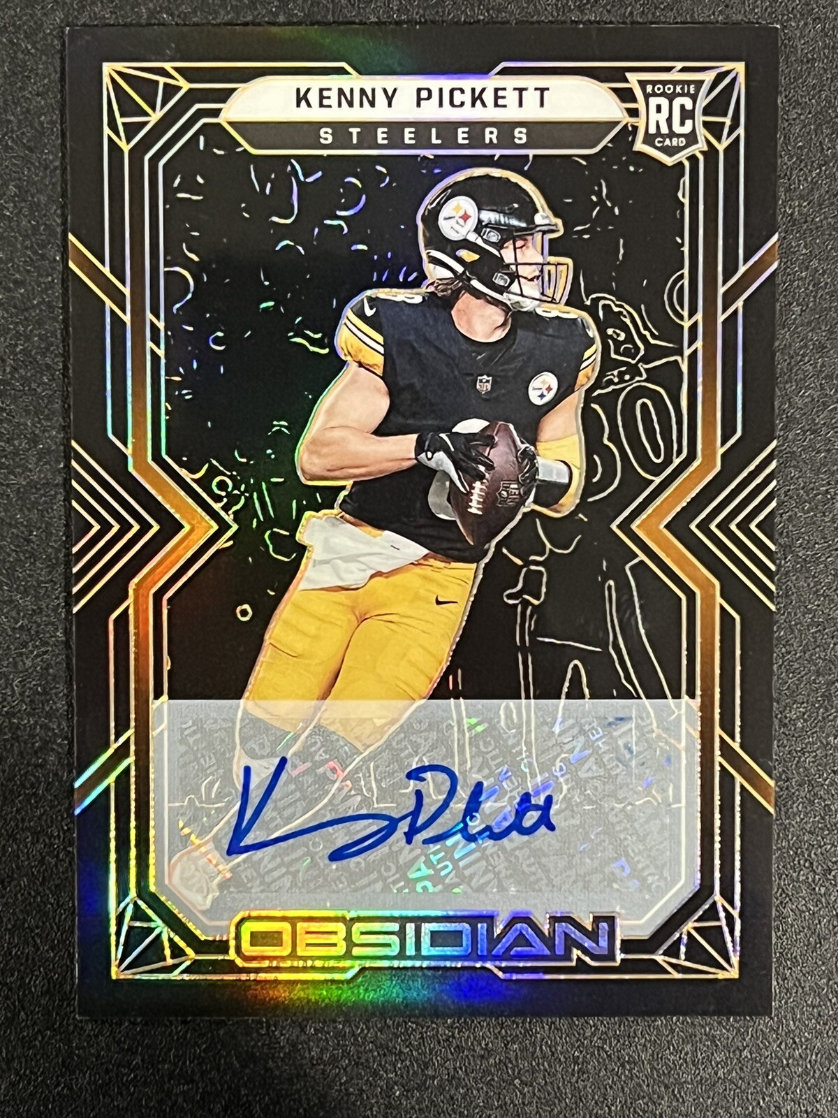 2022 Obsidian Kenny Pickett Electric Etch Orange Rookie Autograph #1/75 Steelers
