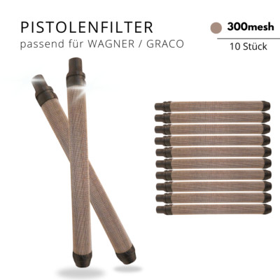 10x Filter Airless Pistolenfilter silber 300 mesh für Wagner, Graco, Wiwa 