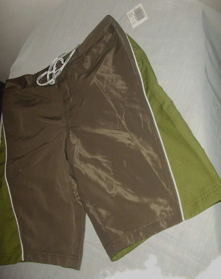CALVIN KLEIN SHORT DE BAIN HOMME VERT KAKI LONG BOARD TAILLE S - Photo 3/4