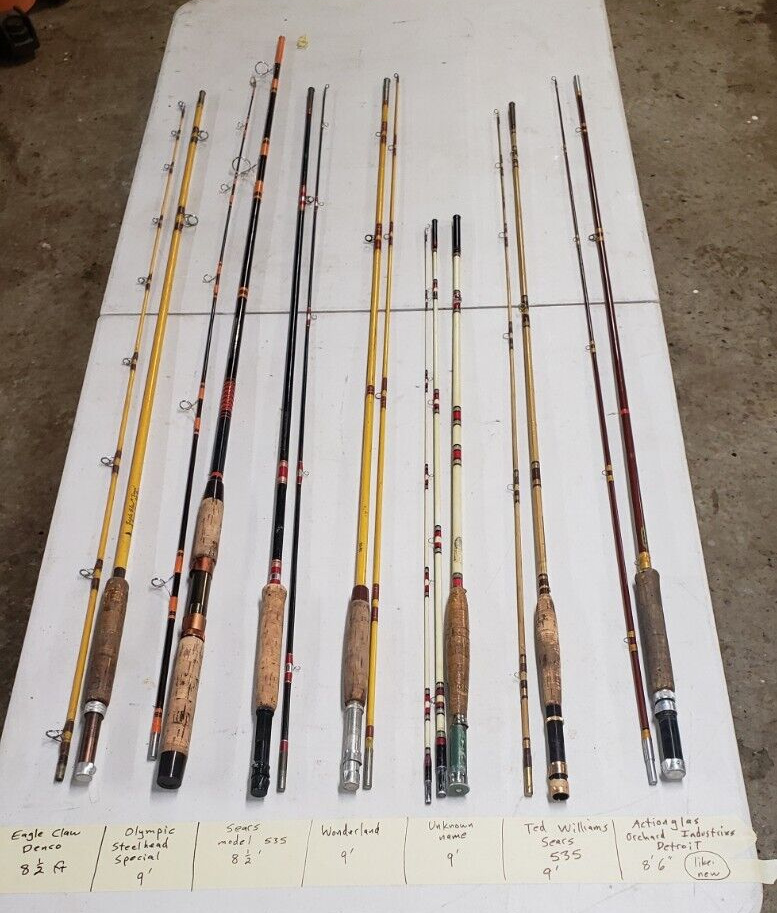 lot of 7 vintage Fiberglass Fly rod rods Steelhead Detroit eBay