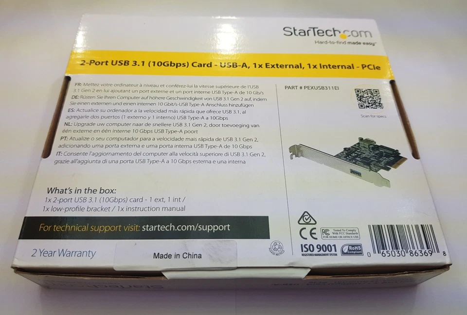 StarTech.com PEXUSB311EI USB 3.1 Gen 2 (10Gbps) External Internal USB-A PCI-e x4 - Image 2 of 4