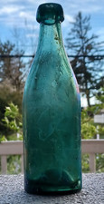Rare Baltimore Glassworks Lager Shaped Unembossed Iron Pontiled Soda C.1850s