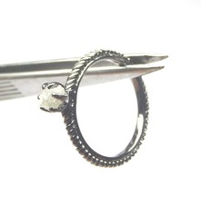 0.50Ct Natural White Raw Diamond Ring Rough Uncut Diamond Ring 925 Silver ring