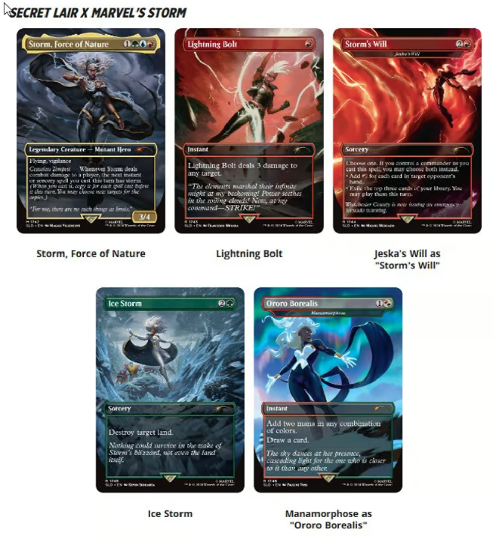 Marvel Magic The Gathering MTG Secret Lair Drop SLD Storm X-Men
