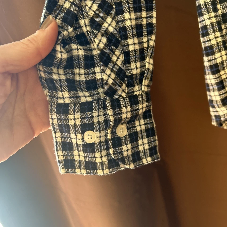 Men’s large Active Button Up Dress Shirt Dark Blue Check Foto 4 de 4