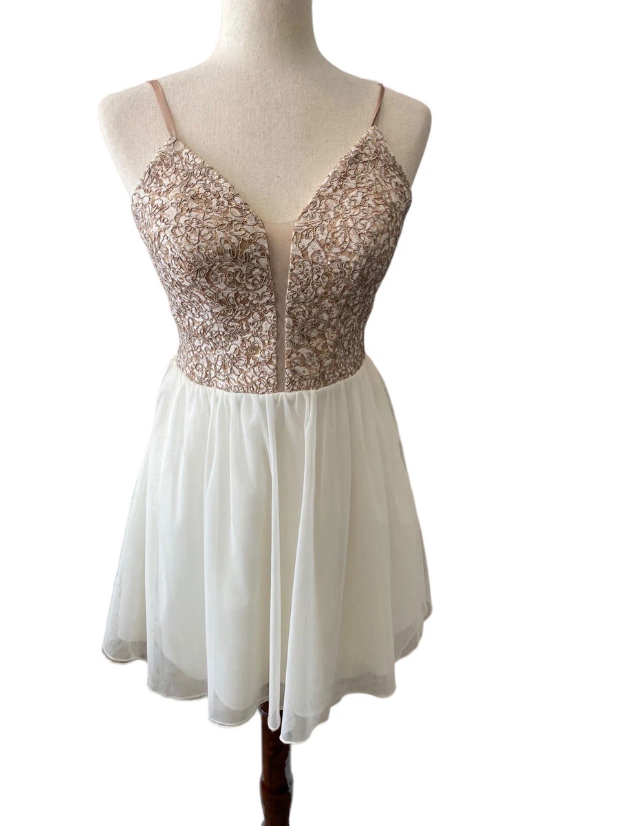 Gold Metallic Party Dress Cotillion 5 Small Speechless Juniors