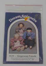 DREAM SPINNERS PATTERN 30" DOLL GINGERSNAP FRIENDS GOOSE CRAFTS UNCUT PRINT 1985