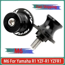 Black CNC Swingarm Spools Sliders Stand Screws M6 For Yamaha R1 YZF-R1 YZFR1 New