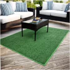 Koeckritz Turftime Green Artificial Turf Rug - Indoor/Outdoor for Patios, Decks