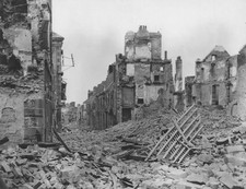 WWII Photo Destroyed Town in France After D-Day Normandy World War 2 WW2 / 1180