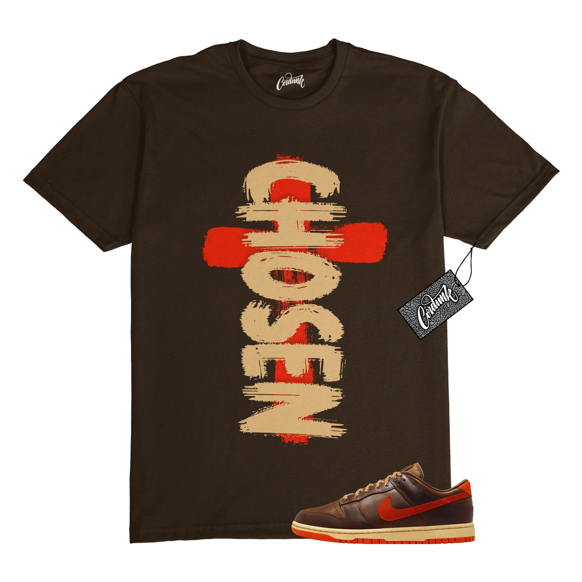 Dunk Low Light British Tan Sesame Picante Red Cacao Wow T Shirt to
