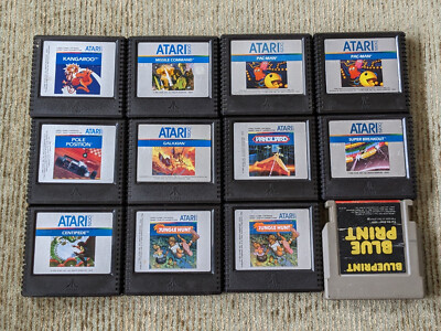 Lot of 12 Atari 5200 Games Pacman Blue Print Vanguard Jungle Hunt Kangaroo etc