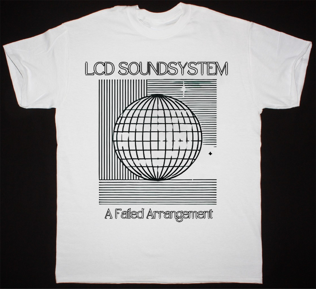 Rare LCD Soundsystem Band Short Sleeve White All Size Unisex Shirt