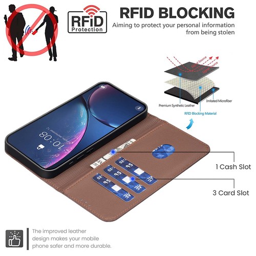 Para Google Pixel 9A/9Pro XL/9Pro/9/8 Línea Repujado Cuero PU Estuche Billetera Abatible NUEVO - Imagen 5 de 64