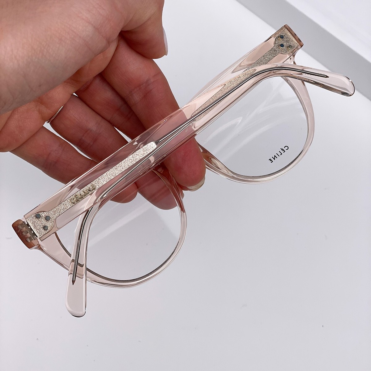 Celine Eyeglasses CL50019I 072 Transparent Light Pink Cat Eye Unisex CL50019I 072 Transparent Light Pink 49mm main image 2