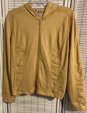 prospirit athletic gear womens XL gold full zip lightweight pockets jacket