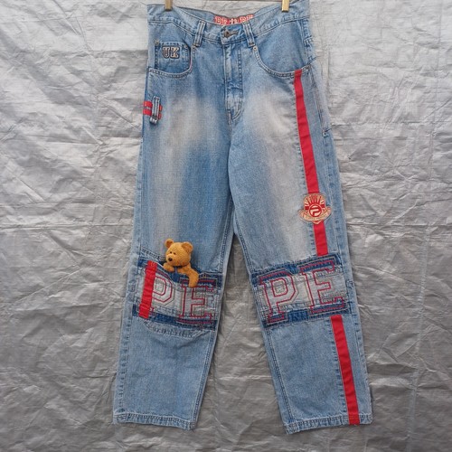 De Colección Pepe Jeans London 32x32 Para Hombres Suelto Bordado Parche Azul Bolsillo en la Rodilla Y2K 90 - Imagen 17 de 21