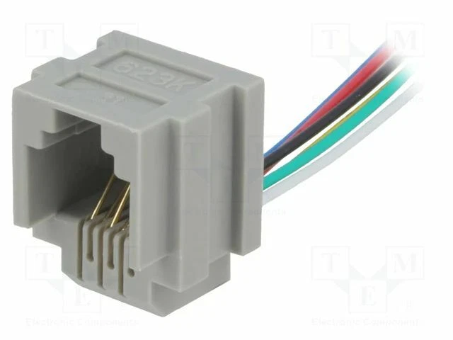 TNE Buchse 150mm RJ12 Con Panel Stop Bloqueo PIN: 6 6p6c DS1133-04-S60B150 R - Imagen 1 de 1