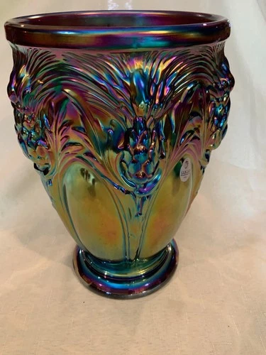 Fenton 1996 Carnival Glass 10" Vase Thistle Rare.