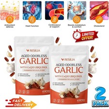 2X Resilia Garlic Extract 600mg Softgels 60 Count Odorless Aged Garlic Extra