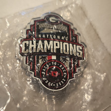Georgia Bulldogs National Champions Back-to-Back 2021-2022 Pin Red Black Silver