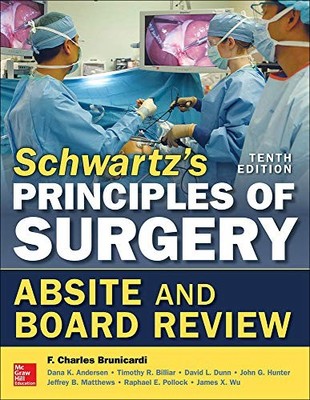 SCHWARTZ'S PRINCIPLES OF SURGERY ABSITE AND BOARD REVIEW, By F. Brunicardi VG