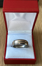 Vintage Titanium & 9ct Rose Gold Wedding Band  Size T-U