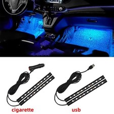 2x 17cm USB Car Interior Footwell Mood Lighting 18 LED Strip Light Desk PC -UK!