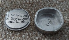 Crosby Taylor American Pewter 'To The Moon  Back' Trinket Ring Tooth Fairy Box