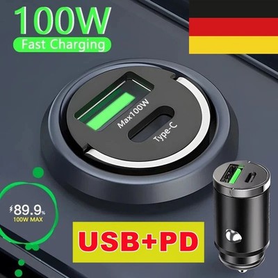 Auto schnell Ladegerät USB und USBC Typ-C für IPhone Samsung Zigarettenanzünder