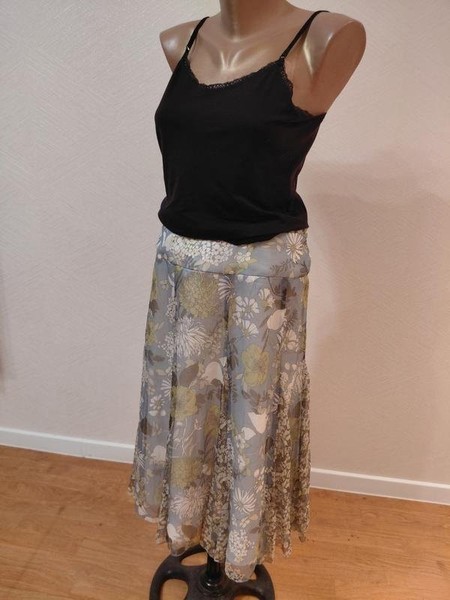 Women Phase Eight Skirt Grey Silk 38