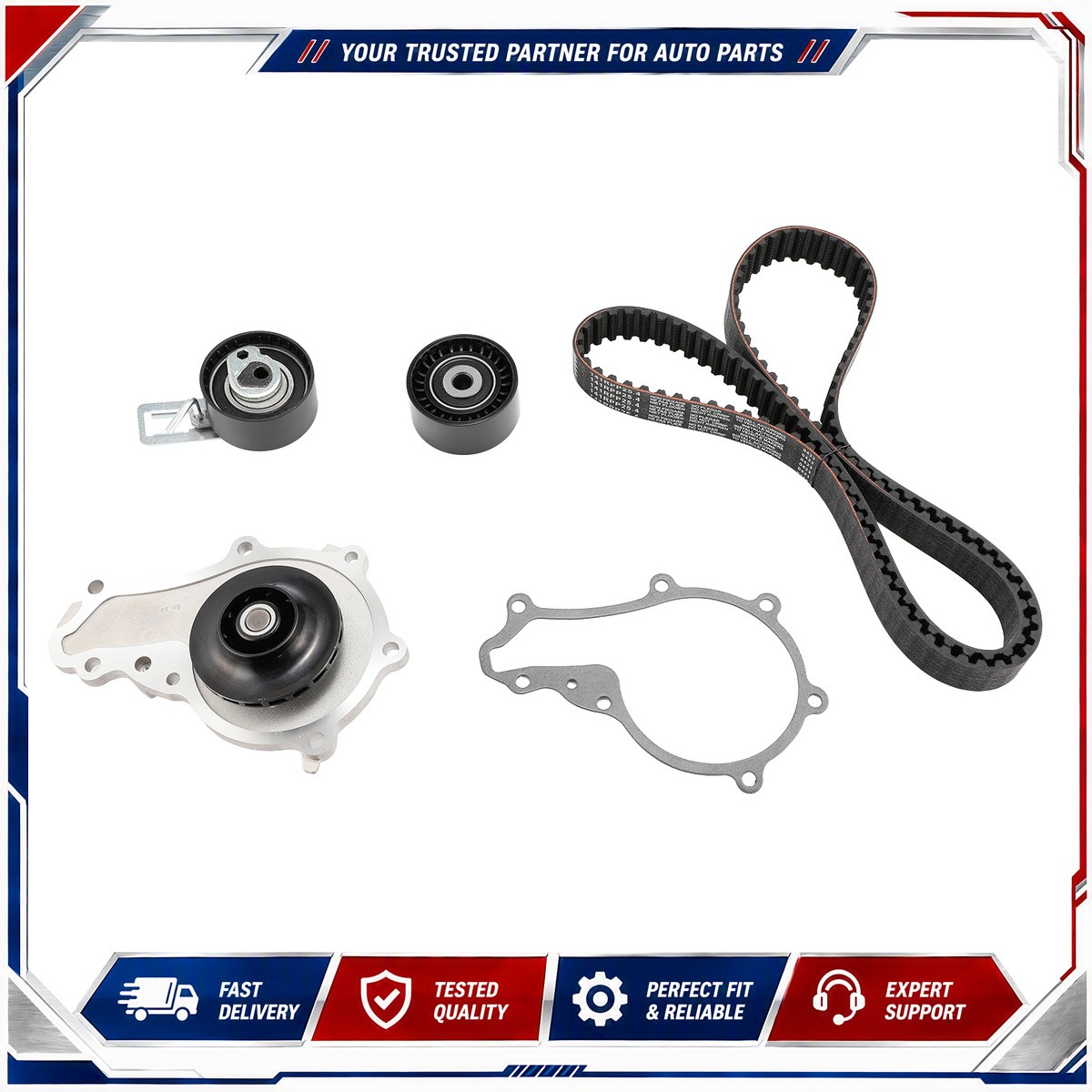 Timing Belt & Water Pump Kit fits FORD Set Gates 1787859 1855729 2008550 Quality - Image 6